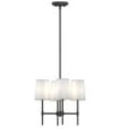 thumbnail image 3 of Better Homes & Gardens Meadowood 4-Light Chandelier, Matte Black Finish, White Fabric Shades, LED Bulbs Included, 3 of 10
