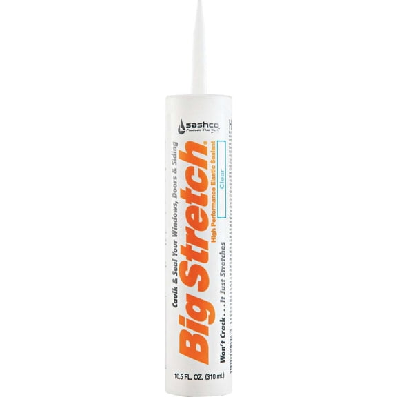 Sashco Sealants 10006 10.5 oz Clear Big Stretch Latex Caulk and Seal