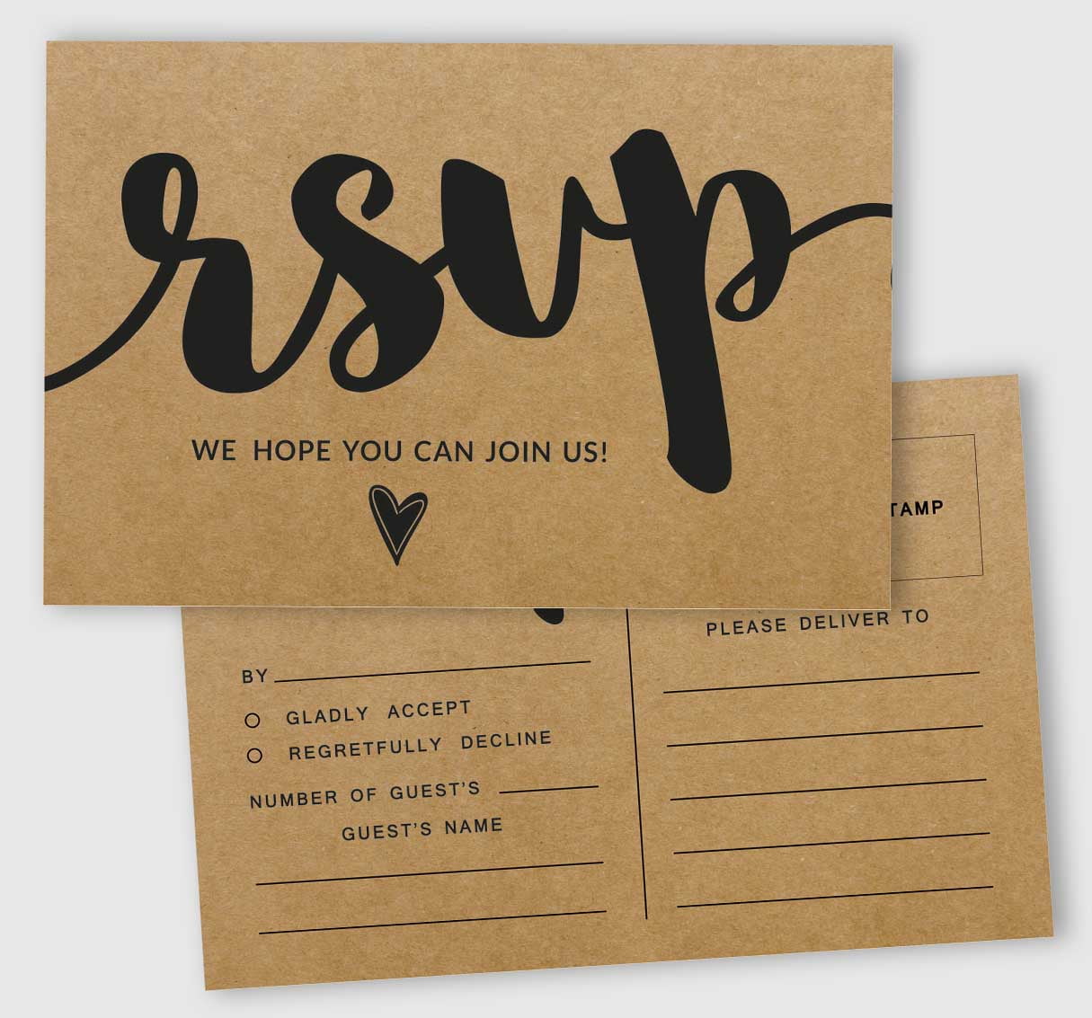 Inkdotpot 50 RSVP Karten Mit Umschlägen – Blumen-Design, 4x6 Zoll, Für Hochzeit & Baby-Shower (weiß)