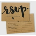 thumbnail image 1 of Inkdotpot 50 Cartes Postales Vierges RSVP Style Rustique Kraft à Inscription Imprimée 4"X6" Cartes de Réponse, Carte de Réponse RSVP pour Mariage, Shower Nuptiale, Shower de Bébé, 1 of 5