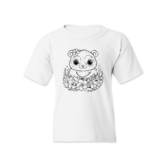 Panda With Tropical Leaves T-Shirt Juniors -Image by Shutterstock,  Large