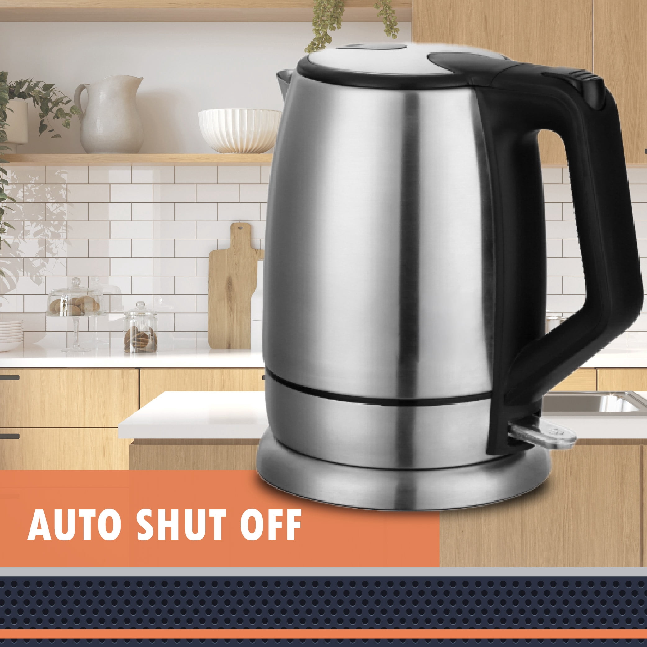 Newhouse 1200W 60-fl. oz. 1.7 L, Stainless Steel Electric Kettle NHEK-001, Electric Tea Pot for Boiling Water, Auto Shut Off Electric Tea Kettle, ETL Certified for Hospitality and Residential Use
