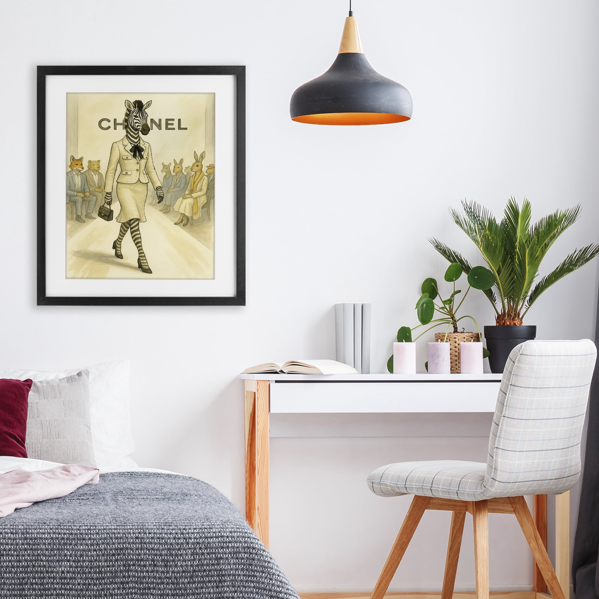 Stupell Industries Fashion Runway Zebra Black Framed Print Under Glass, design by Grotto Studios