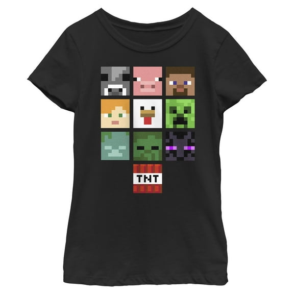 Girls Minecraft Characters Pixel Icons T Shirt