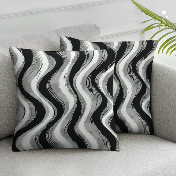 JRXY Black and White Grey Throw Pillow Covers Set of 2 Modern Geometric Lines Cushion Covers for Living Room Sofa Accent Home Decor Abstract Art Decorative Pillowcases Outdoor Pillows Covers White