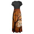 thumbnail image 5 of TIMIFIS Robes Maxi d'Halloween pour Femmes à Manches Courtes, Col Rond, Vintage, Halloween, Horreur, Citrouille Imprimée, Fête, Bal, Longue Robe Automne/hiver, 5 of 5