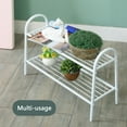 thumbnail image 3 of PandS 2-Tier Freestanding Heavy Duty White Shoe Rack, Holds up to 6-9 Pairs of Shoes, 3 of 5