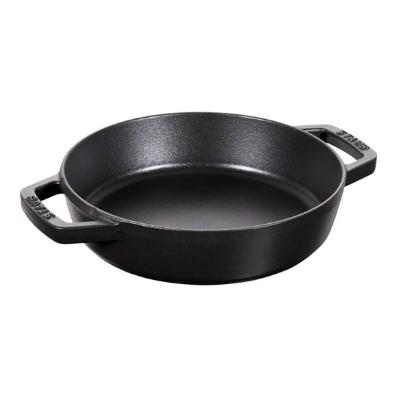 STAUB Pans 20 cm / 8 inch Cast Iron Double Handle Skillet, Black