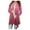 Pink, variant on Leesechin Women's Long Hooded Cardigan Sweater Lightweight Ruffle Shawl Collar Drape Cape with Pockets