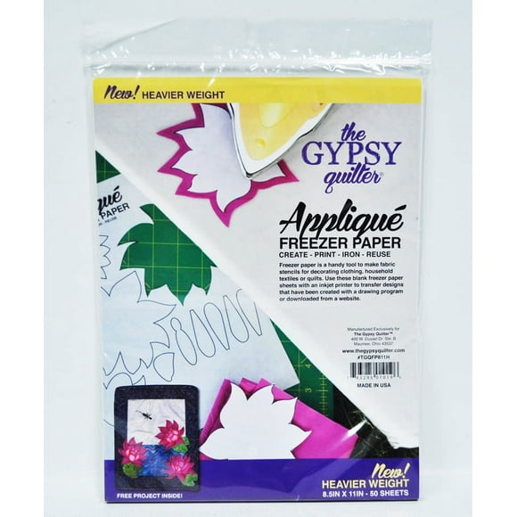 Gypsy Quilter Papier de Congélation Appliqué Lourd 8.5 Pouces x 11 Pouces (50 Feuilles)