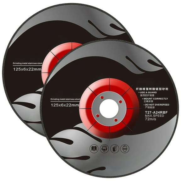 2 Pcs 49.21 in (12 5mm) Resin Grinding Discs for Angle Grinder, Stainless Steel Polishing Wheel, High-Speed 72m/s, Metal Grinding Disc for Heavy Duty, Quick Installation, Long-lasting Use