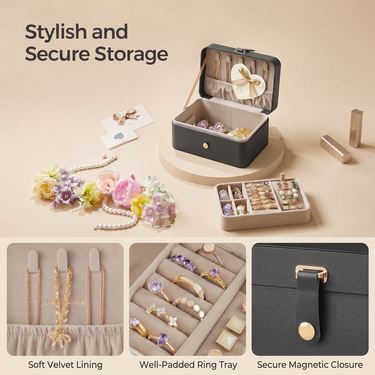 2-Layer Travel Jewelry Case, Gray photo 4