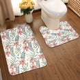 thumbnail image 2 of Xecao Lilies Flowers 2-Piece Vintage Seamless Anti-Skid Mat Set, featuring a stylish pattern for a safe and elegant toilet rug experience, 2 of 6