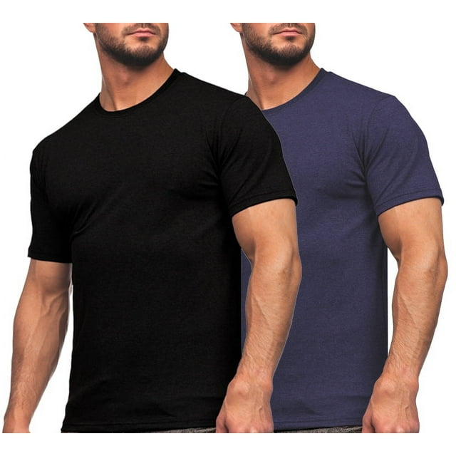 Paquete de 2 Playeras para Hombre Shendy Vendy Manga Corta Algodon de Cuello Redondo Ajuste Regular Fit