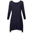 thumbnail image 3 of FashionOutfit Women's Solid Basic Soft Stretch Asymmetrical 3/4 Sleeve Tunic Top, 3 of 5