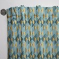 thumbnail image 3 of Designart 'Blue and Gold Dynamics V' Mid-Century Modern Blue Sheer Curtain Panel, 3 of 5