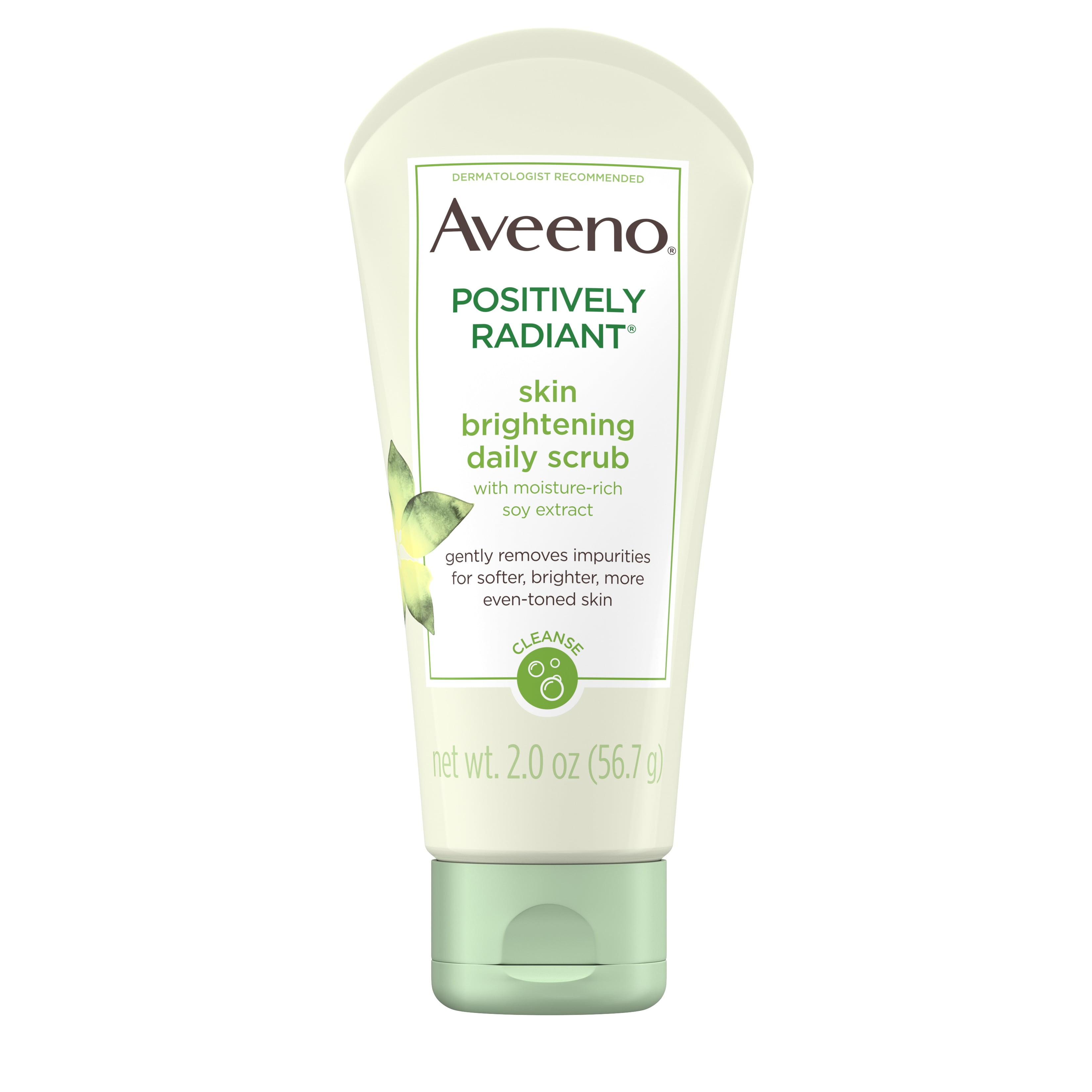 Aveeno Positively Radiant Skin Brightening Exfoliating Face Scrub 2 oz