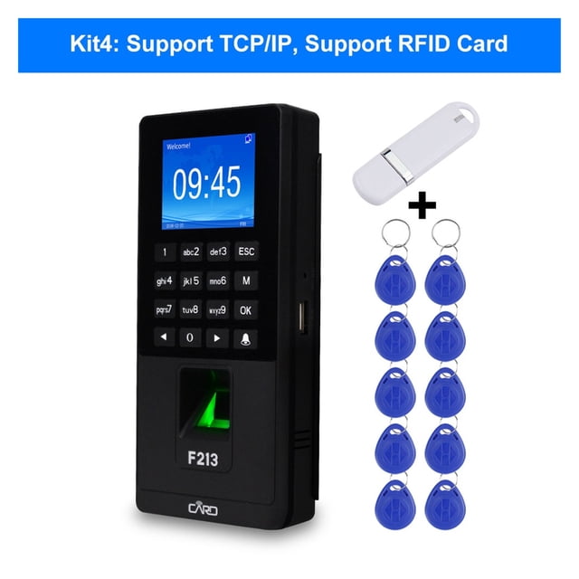 Fingerprint Door Access Control System Software Keypad TCP/IP/USB Biometric Time Clock Attendance Machine + U Disk +Keyfobs