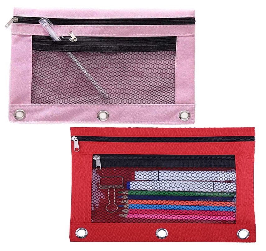 Binder Pencil Pouch for 3 Ring Binder, 2 Pack 3 Ring Binder Pencil