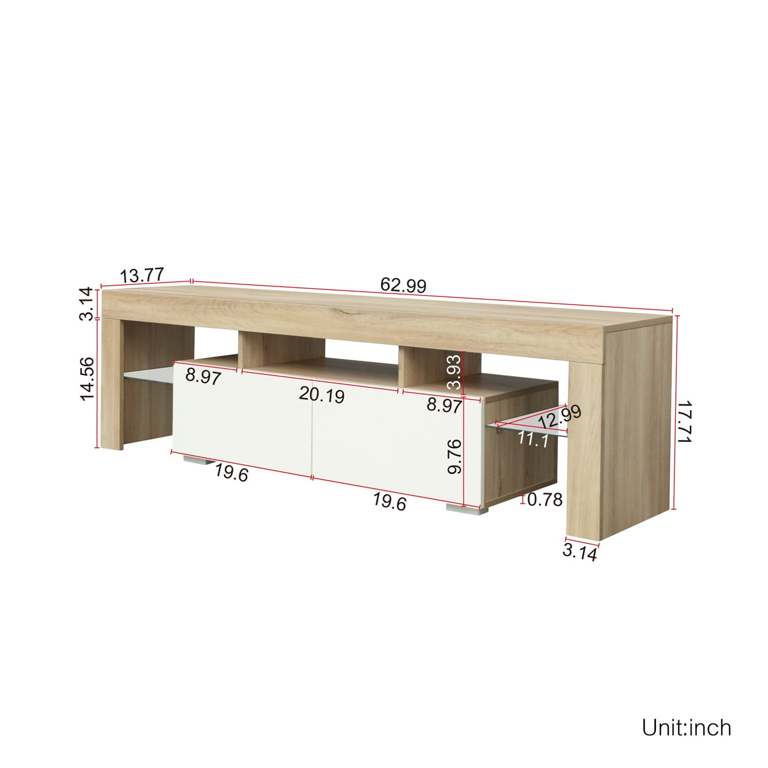 Kadyn Corner Tv Stand, Entertainment Center for Tvs with Storage, Tv Console with Rgb Lights for Living Room, Oak Kadyn Corner Tv Stand, Entertainment Center for Tvs with Storage, Tv Console with Rgb Lights for Living Room, Oak
