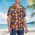 thumbnail image 3 of Pofeuu Snowman house leaf Print Hawaiian Shirt for Men Sleeves Casual Button Down Summer Beach Dress Shirts T-Shirts,XX-Large, 3 of 7