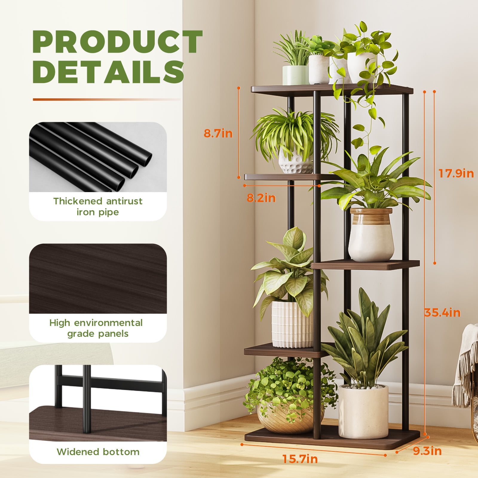 Bamworld Corner Plant Stand Indoor 5 Tier Metal Australia | Ubuy