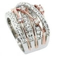 thumbnail image 3 of Anillo de circonita con microincrustaciones de diamantes brillantes Anillo de separación de colores cruzados creativo europeo y americano para mujeres, 3 of 5