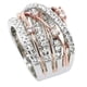 thumbnail image 2 of Anillo de circonita con microincrustaciones de diamantes brillantes Anillo de separación de colores cruzados creativo europeo y americano para mujeres, 2 of 6