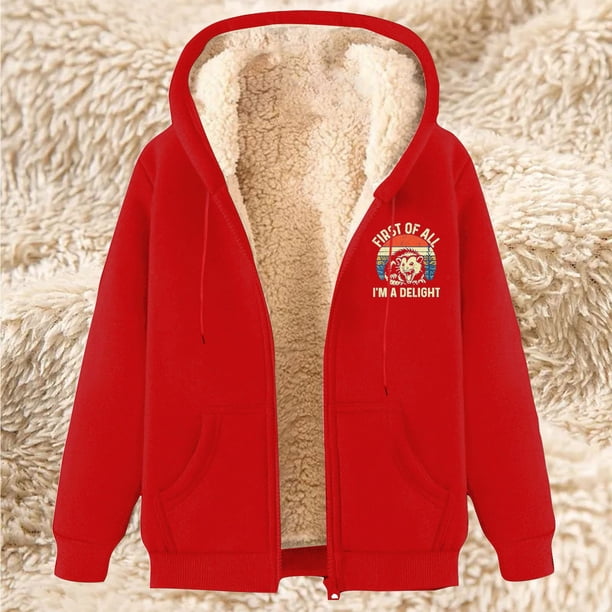 Chaqueta y sudadera informal con capucha de manga larga para mujer, con estampado de moda, de polar y capucha