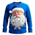 thumbnail image 3 of Jinhomg Ugly Christmas Sweatshirt for Men Funny 3D Suit Graphic T-shirts Long Sleeve Crew Neck Print Shirt Santa Claus Xmas Pullover Tops, 3 of 5