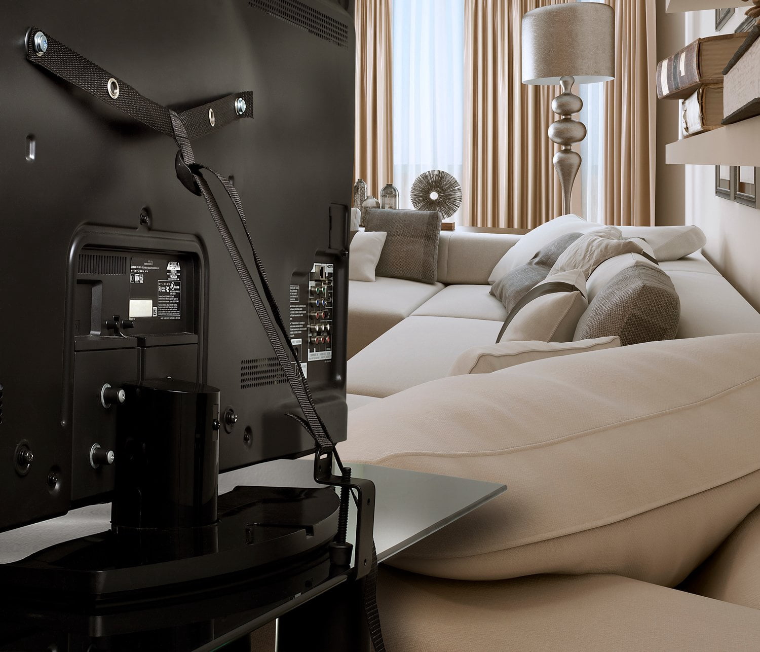 Mount-It! TV Safety Straps with Anti-Tip Protection Secures to TV Stand and Walls (MI-350)