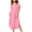 Pink, variant on hotojiny Summer Dresses for Women Cotton Linen V Neck Button down Shirt Dress Breathable Rolled Short Sleeve Curved Hem Dresses
