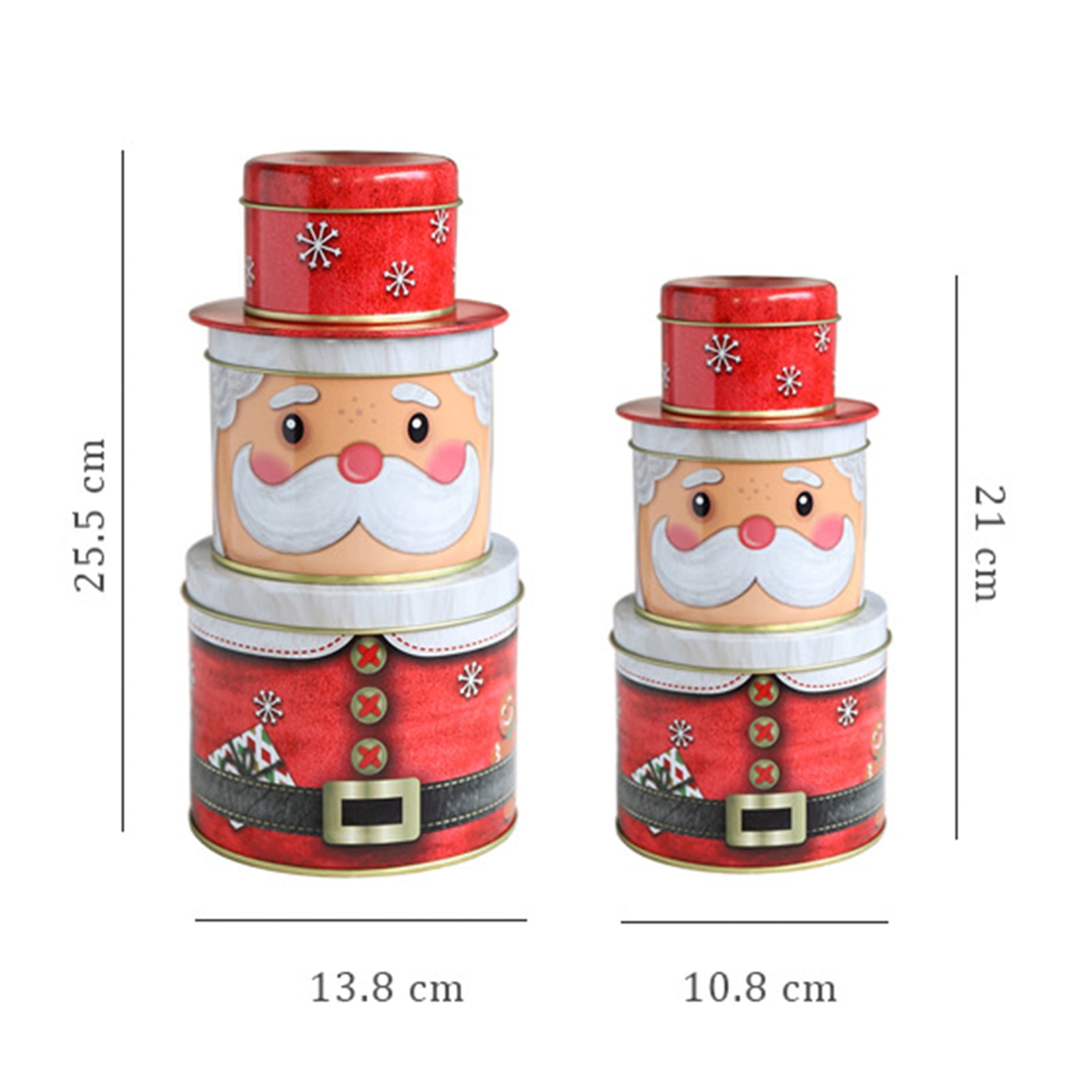 UPKOCH 4pcs Christmas Tin Gift Box Metal Cookie Box Candy Storage  Containers Tinplate Gift Boxes with Lids for Xmas Holiday Party Supplies  (Round