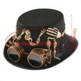 thumbnail image 4 of Aellinatey Steampunk Top Hat With Goggles Halloween Bowler Top Steampunk Time Traveler Hat, 4 of 15