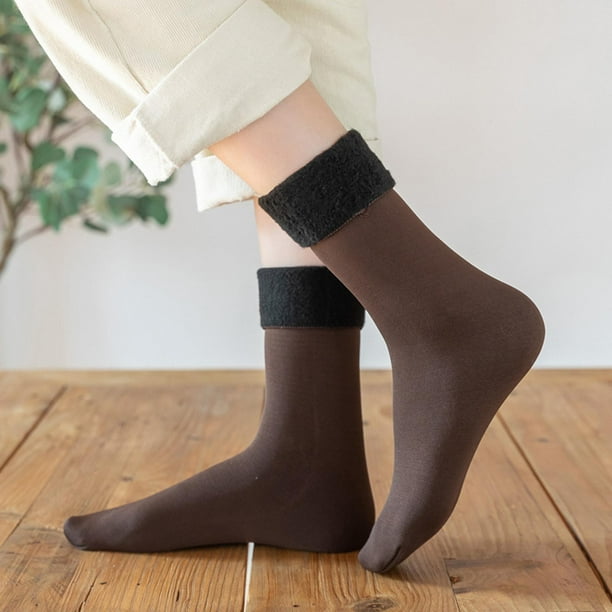 Women Men Thermal Socks Elastic Thick Snow Boots Soft Cozy Winter Warm Socks  for Coffee 