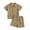 Brown, variant on LYMAYTER Baby Kids Boys Cotton Linen 2PCS Outfit Toddler Casual Short Sleeve Button down Shirt and Shorts Set for 6m-4 Years