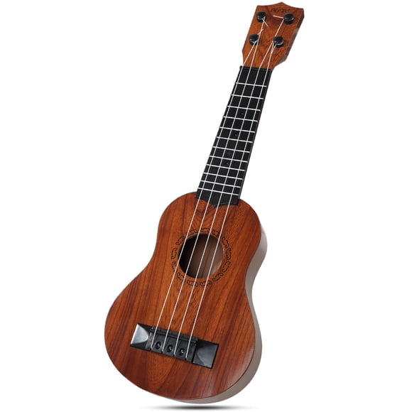 Ukelele infantil Raimy, 17 pulgadas, 4 cuerdas, con púas, caoba