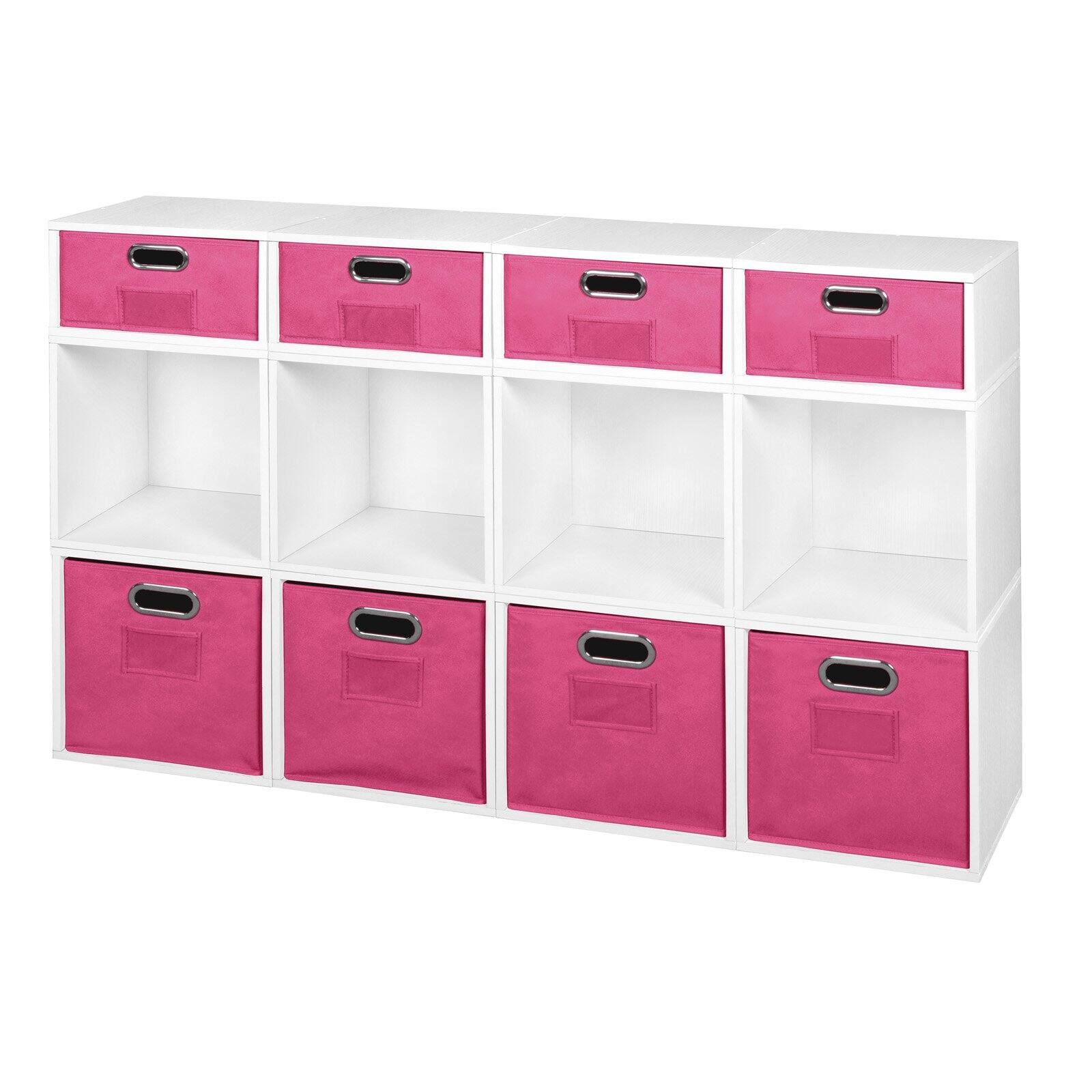Niche Cubo Storage Set- 8 Full Cubes/4 Half Cubes with Foldable Storage Bins- Truffle/Pink - image 2 of 8