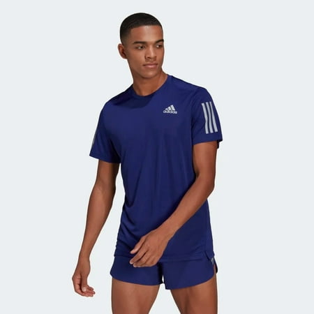 Adidas LEGACY INDIGO/REFLECTIVE SILVER Men's Own the Run T-Shirt, US Large