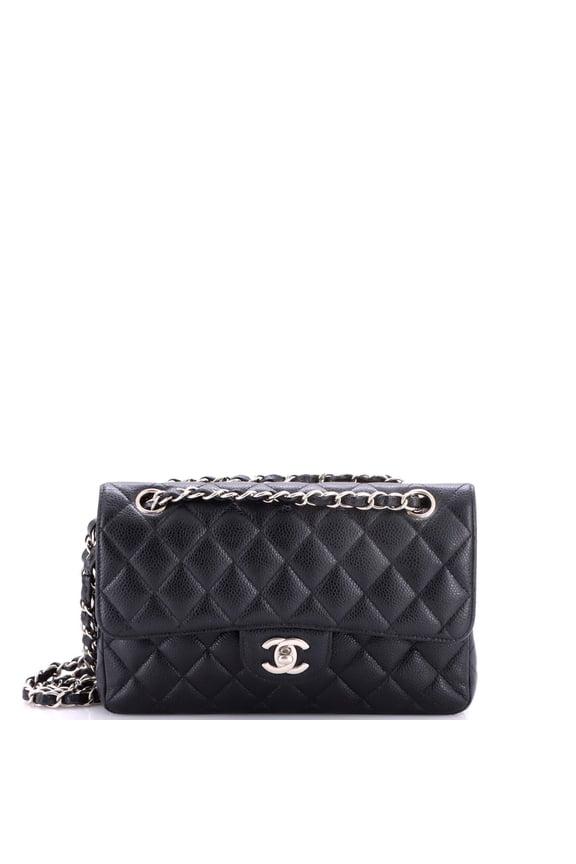 Pre-Owned Classic Double Flap Bag Quilted Caviar Small By Rebag