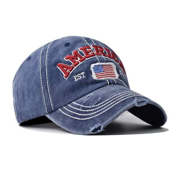 Gorra de béisbol de algodón vintage lavada con texto bordado