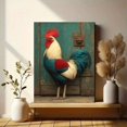 thumbnail image 6 of Rustic Rooster Canvas Wall Art, Autumn Barnyard Chicken Print, Cottage Kitchen Decor, 6 of 8