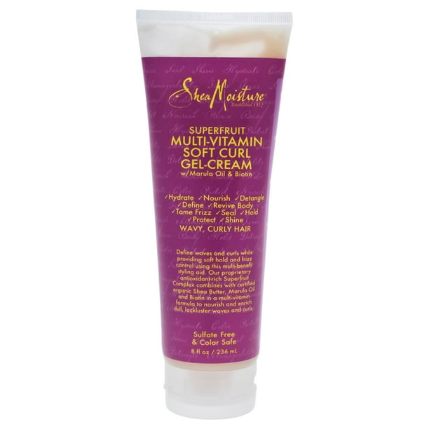 Shea Moisture Superfruit Multi Vitamin Soft Curl Gel Cream 8 oz Cream