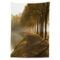 thumbnail image 3 of Ambesonne Nature Tablecloth Rectangular Table Cover, Walkway at Canal Misty, 52"x70", Orange Brown, 3 of 4