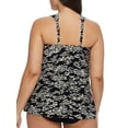 thumbnail image 2 of Miraclesuit Women's Swimwear Zari Dazzle Underwire Bra Tankini Top, Black/White, 8, 2 of 2