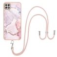 thumbnail image 2 of Allytech Galaxy A22 5G Case [Not for 4G Phone], Luxury Marble Pattern TPU Rubber Slim Fit Anti-scratch Shock-absorbing Back Cover with Shoulder Strap Case for Samsung Galaxy A22 5G, Pink, 2 of 4