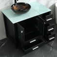 thumbnail image 6 of Wonline 36" Bathroom Vanity Cabinets W/ Tempered Glass Vessel Sink /Countertop /Mirror Black, 6 of 8