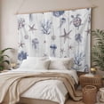 thumbnail image 3 of Vintage Coastal Tapestry for Bedroom Wall Hanging Tapestry, Nautical Summer Beach Sea Turtle Starfish Ceiling Backdrop Tapestries Poster Blanket Wall Decor for Teens Room Living Room Dorm 39" x 59", 3 of 8