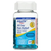 Equate Naproxen Sodium All Day Pain Relief Liquid Gels, 220 mg, 80 Count