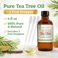 thumbnail image 3 of Tea Tree Essential Oil 4 fl oz – 100% Pure & Natural Therapeutic Grade | GreenHealth + 3 Free Droppers, 3 of 9